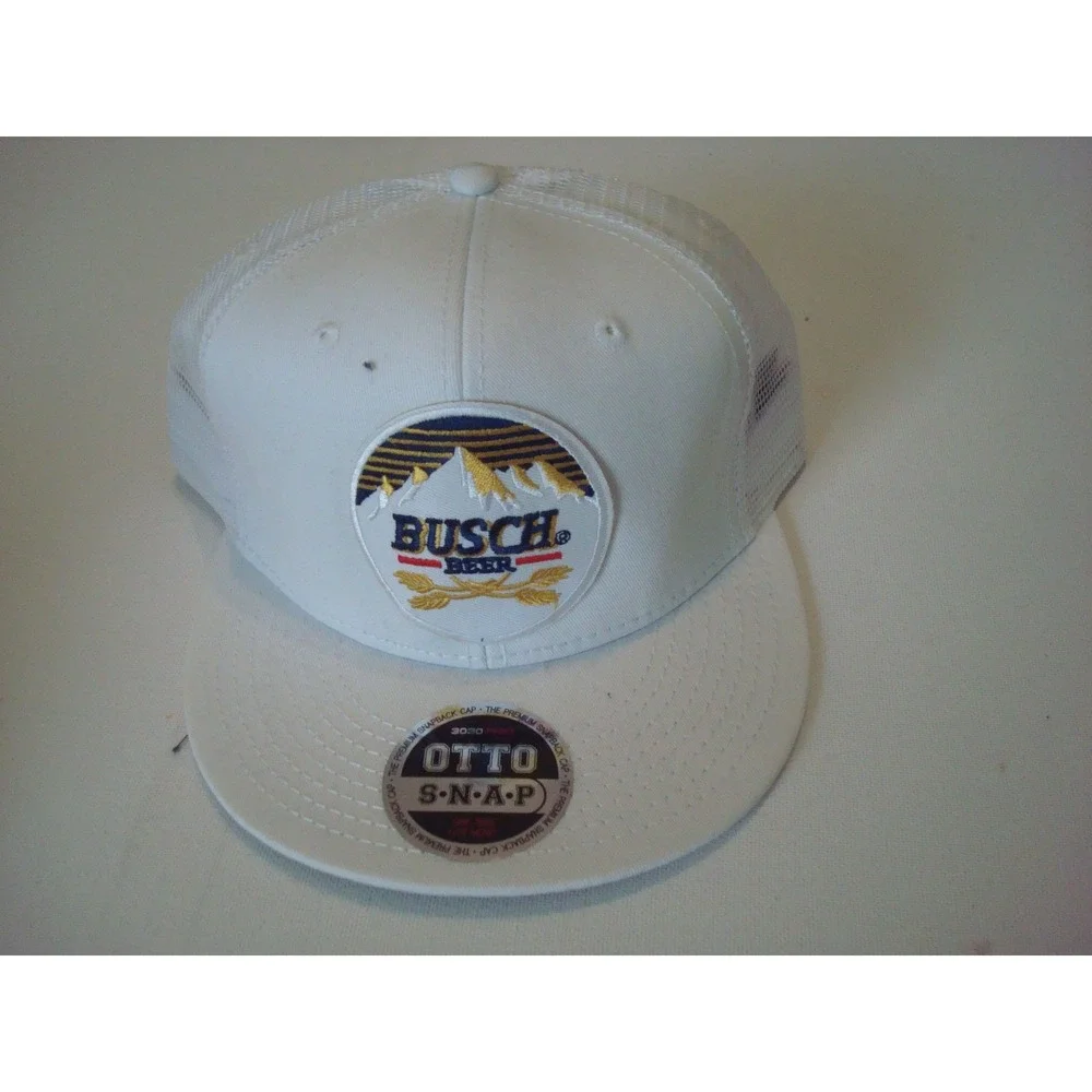 BUSCH BEER MESH TRUCKER SNAPBACK    BEACH 00S Y2K  HAT CAP VINTAGE DEADSTOCK S2